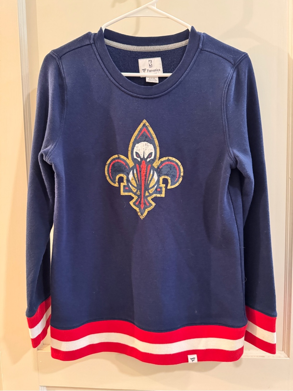 Fanatics Kids Navy Sweatshirt with Fleur-de-Lis and Red & White Trim
